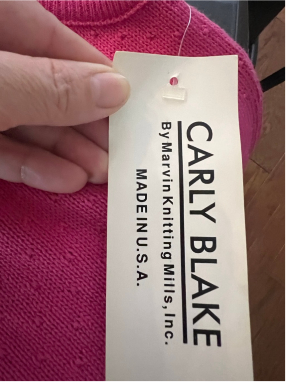 Carly Blake Sweater Vest Womens 2X Pink Sleeveless Knit Made In USA Cotton Vinta - Picture 5 of 6